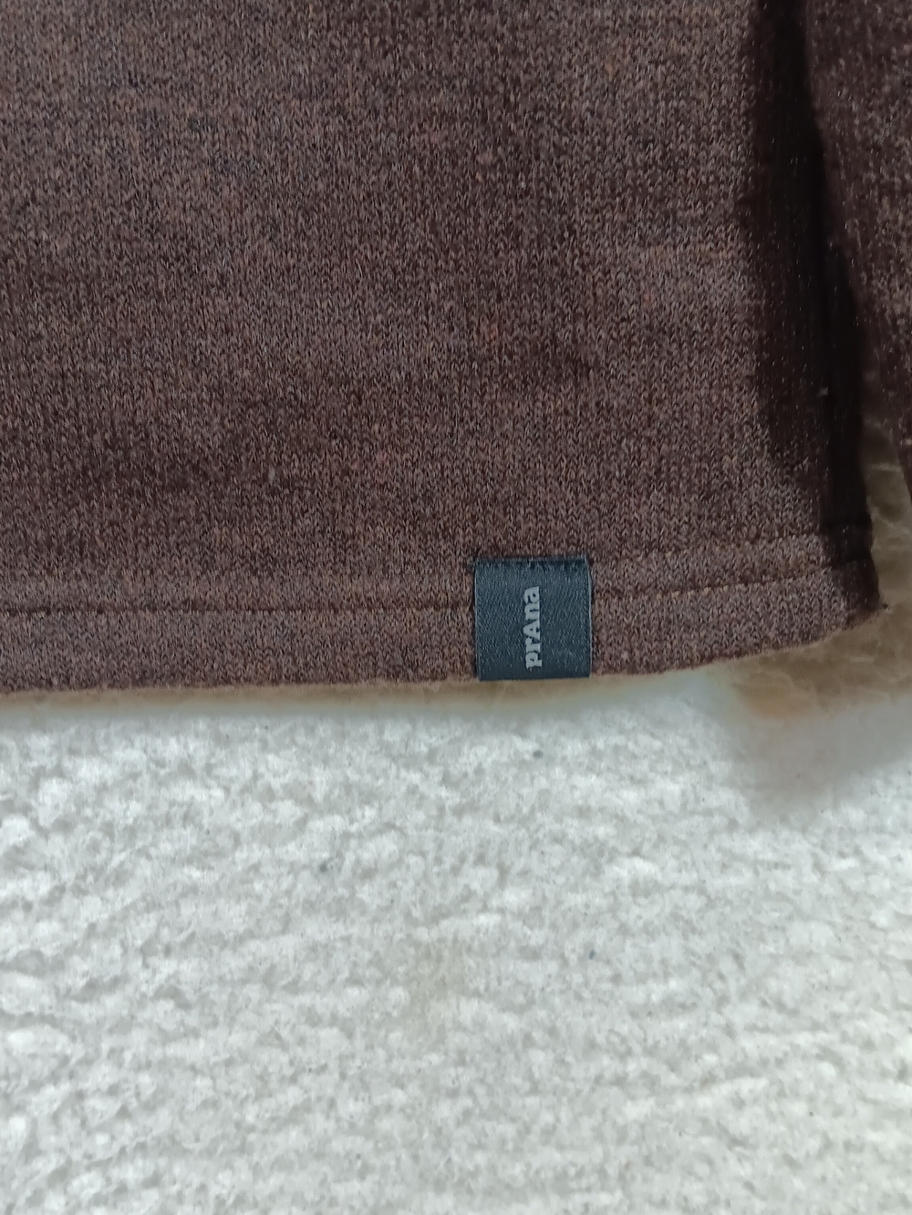 Prana Pullover Mens Large Brown Brookland 1/4 Zip Wool Blend Outdoor Gorpcore - Picture 5 of 10